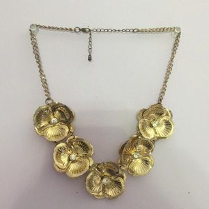 gold floral statement necklace